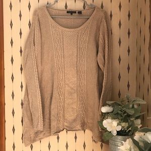 Jeanne Pierre Tan Drape Sweater, Sz xl